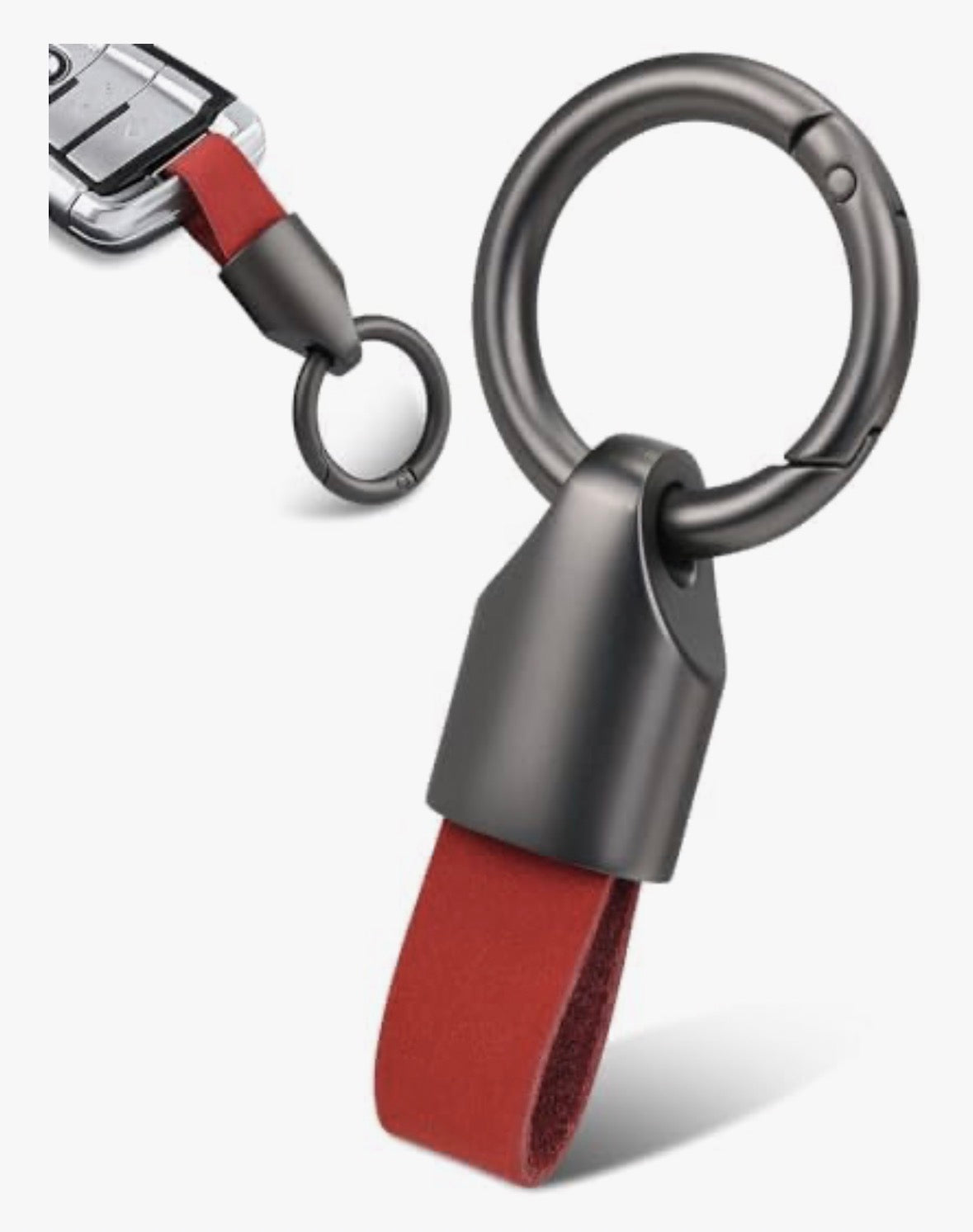 Car Key Chain Ring and Clip — Small Car Key Accessories with Hanging Rings and Zinc Alloy Clip