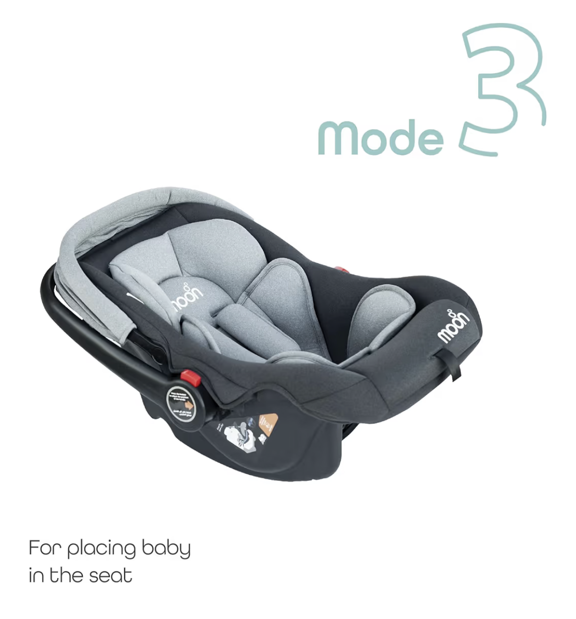 The Moon Brand Bibo Infant/Baby/Kids Travel Car Seat With Full Body Support Cushion Rear Facing Seat Carry Cot AdjUStable Canopy Suitable For 0 Months+0 13 Kg - Grey