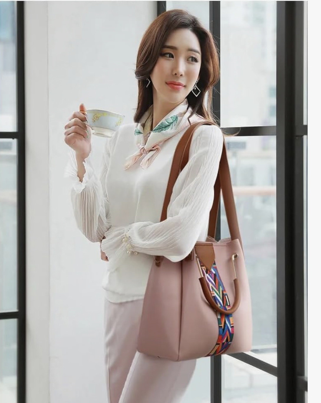 4-Piece PU Leather Handbag Set for Women – Tote, Crossbody, Clutch & Wallet | Stylish, Durable, Lightweight | Ideal for Work, Travel & Daily Use | Fashionable Ladies Shoulder Bags