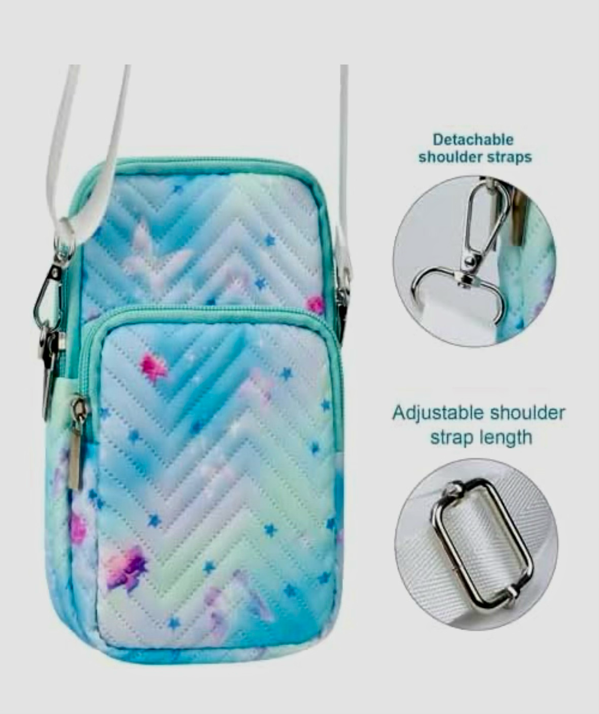 Women Girls Ladies Crossbody Phone Bags Wallet Cellphone Purse Small Shoulder Bag Travel Passport Neck Pouch Bag(M Size) (M, Blue)