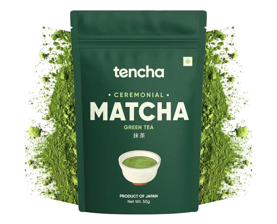 Tencha Ceremonial Matcha | Japanese Matcha Green Tea Powder | Sourced from Shizouka, Japan | Vegan | No Artificial Sweeteners | 50 GM,
