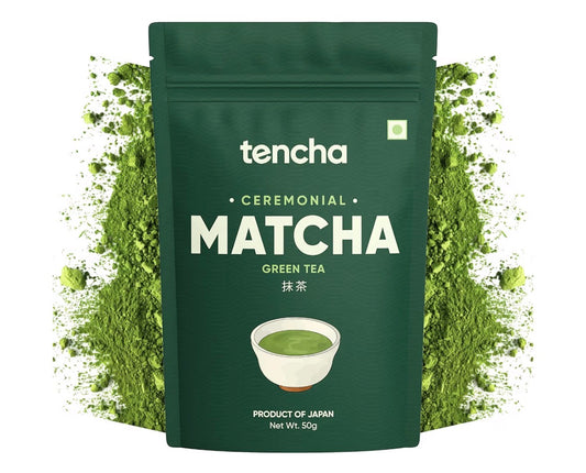Tencha Ceremonial Matcha | Japanese Matcha Green Tea Powder | Sourced from Shizouka, Japan | Vegan | No Artificial Sweeteners | 50 GM,