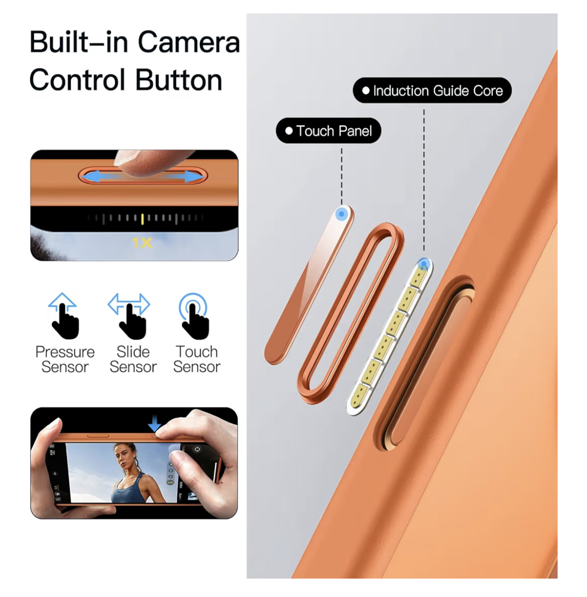 JETech 360 Degree Rotatable Ring Case for iPhone 17 Pro 6.3-Inch with Camera Control Button, Compatible with MagSafe, Slim Shockproof Phone Cover with Stand & Ring Holder (Orange)