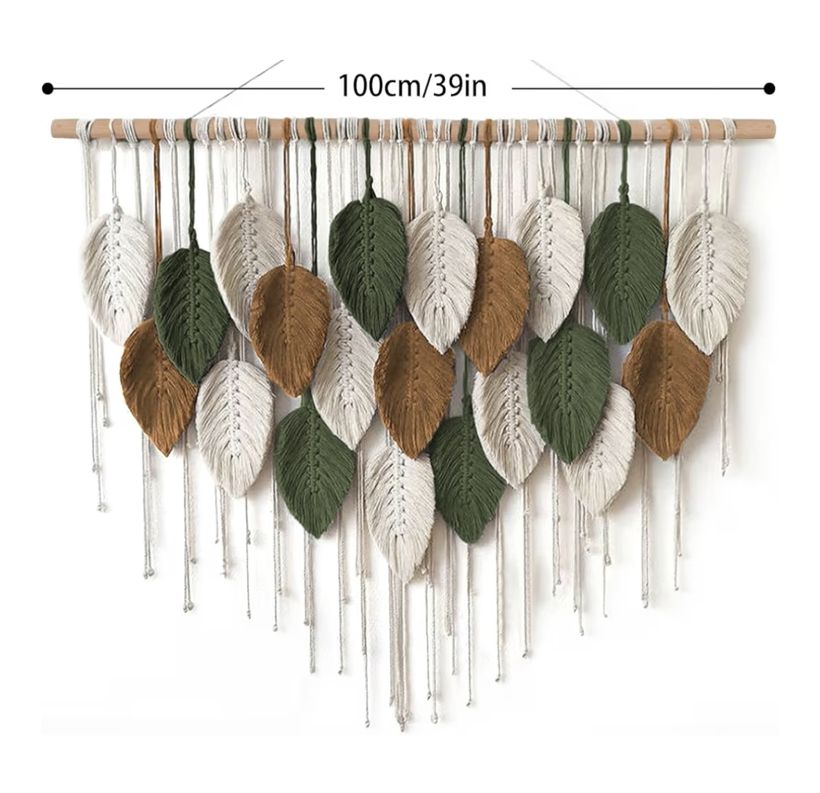 The White Shop Macrame Wall Hanging, Boho Home Decor, Boho Leaves Macrame Tapestry, Bohemian Woven Decoration for Bedroom Living Room Apartment Dorm Gallery Perfect Handmade Gift Ideas