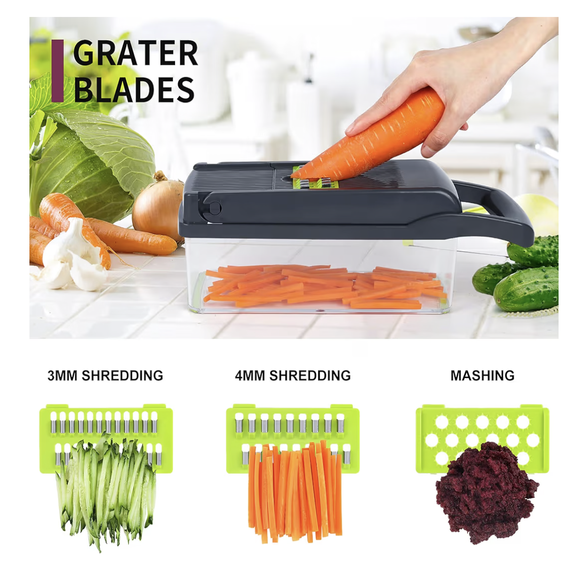 Vegetable Chopper, Onion Chopper, Mandolin Slicer,Pro 10 in 1professional food Choppermultifunctional Vegetable Chopper and Slicer, Dicing Machine, AdjustableVegetable Cutter With Container