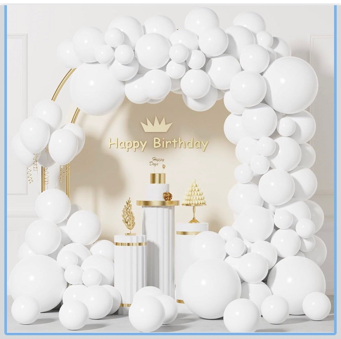 White Balloons 110 PCS, White Balloon Garland Arch Kit Different Sizes 5 10 12 18 Inch White Latex Balloon Arch Kit for Wedding Bridal Shower Engagement Anniversary Birthday Party Decorations