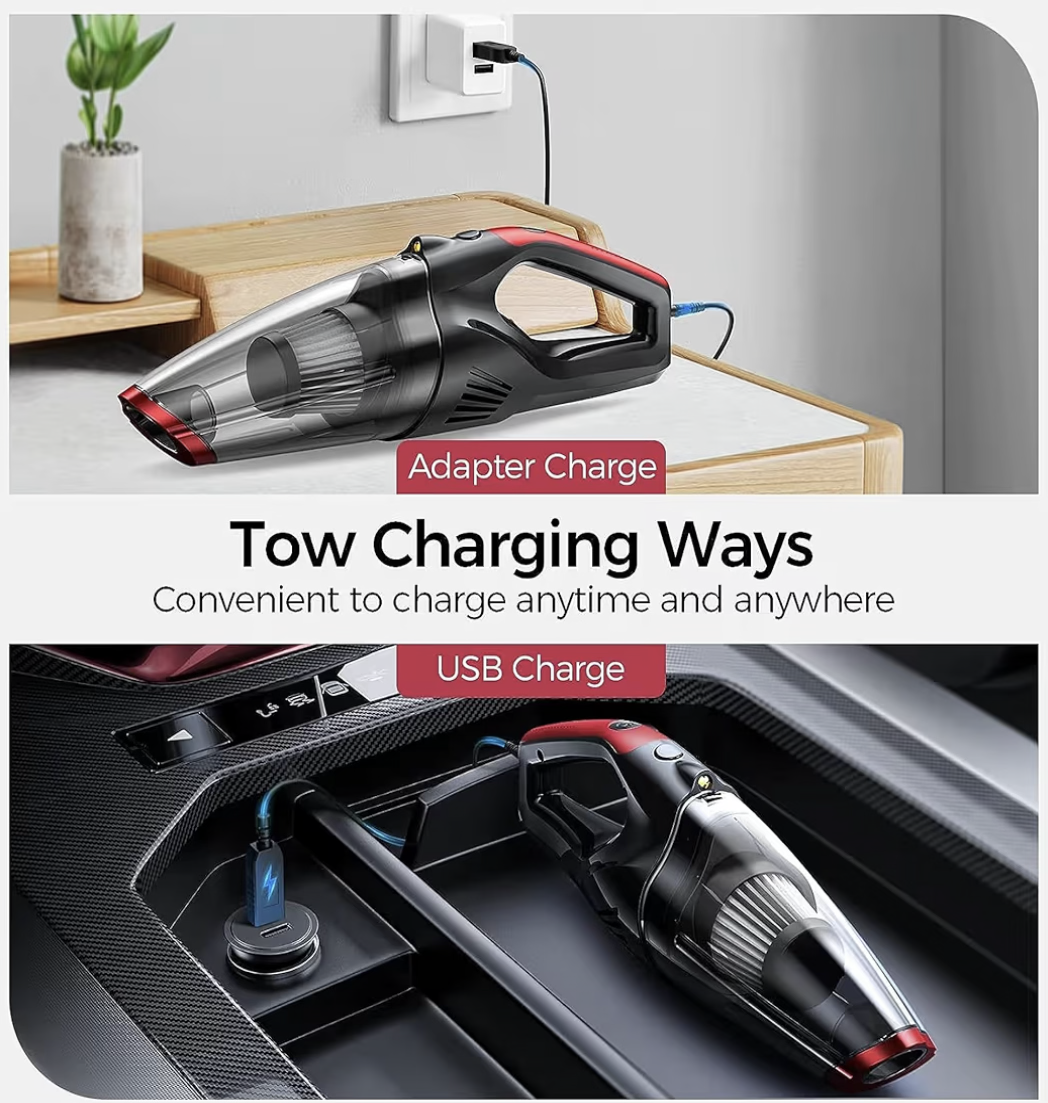 SWIFT Handheld Car Vacuum Cleaner Cordless, Portable Car Vacuum Cleaner with LED Display, Rechargeable Mini Dust Buster for Car, Home, Office Cleaning