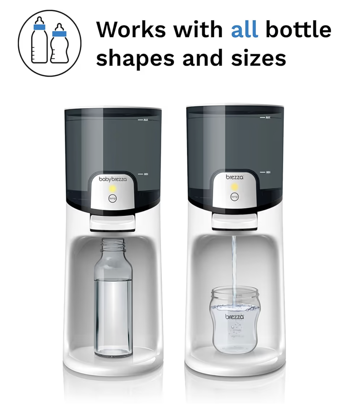 Baby Brezza Instant Warmer – Instantly Dispense Warm Water at Perfect Baby Bottle Temperature - Traditional Baby Bottle Warmer Replacement - Fast Baby Formula Bottles 24/7 – 3 Temperatures