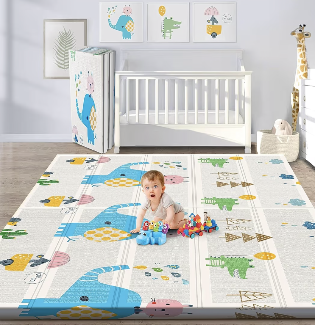 Baby Play Mat, Foldable Foam Floor Baby Crawling Mat