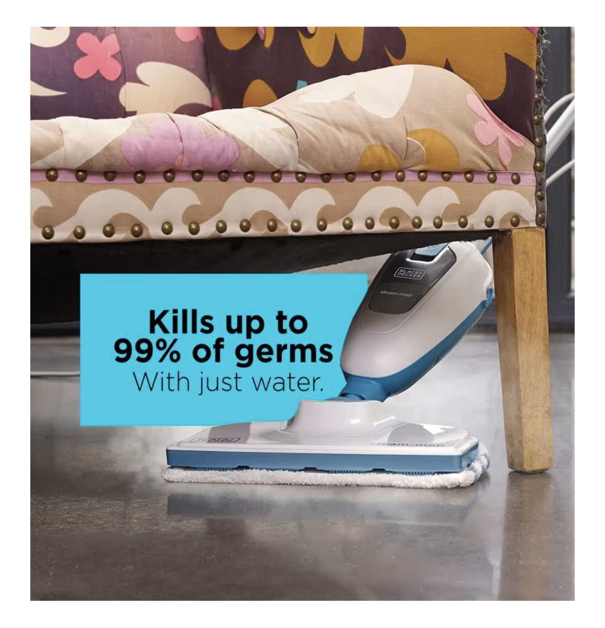 Black & Decker 5-in-1 Steam Mop with Superheated Steam with 5 Accessories Swivel Head 1300 W 380 ml White FSMH13E5-B5