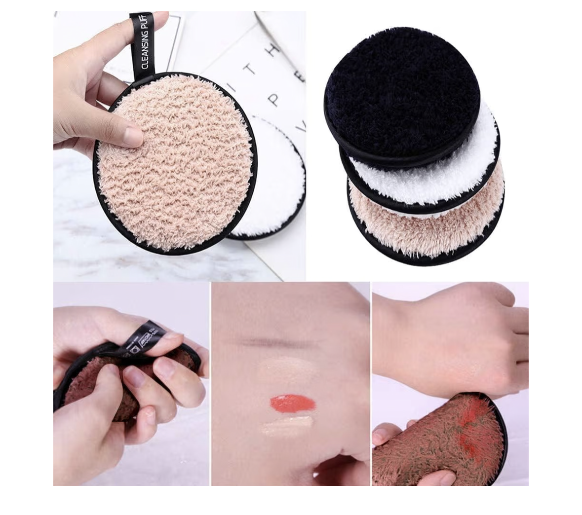 ORiTi Makeup Remover Pads, 3 Packs Reusable Face Cleaning Cloths, Soft Bamboo Cotton Makeup Cleansing Pads, Perfect for Mascara, Eye Shadow, Lipstick, Foundation, Multi Colors
