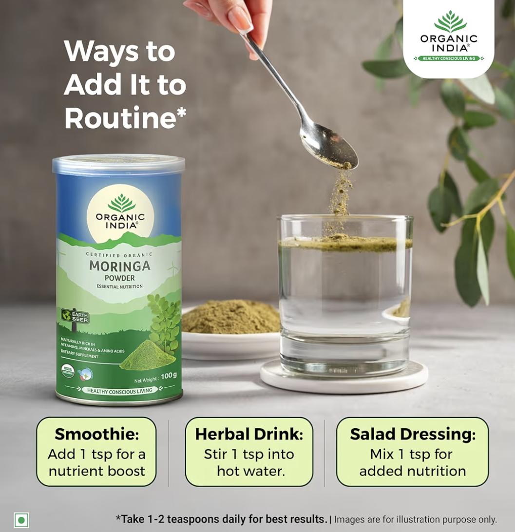 Organic India Moringa Powder - Essential Nutrition - (100g)