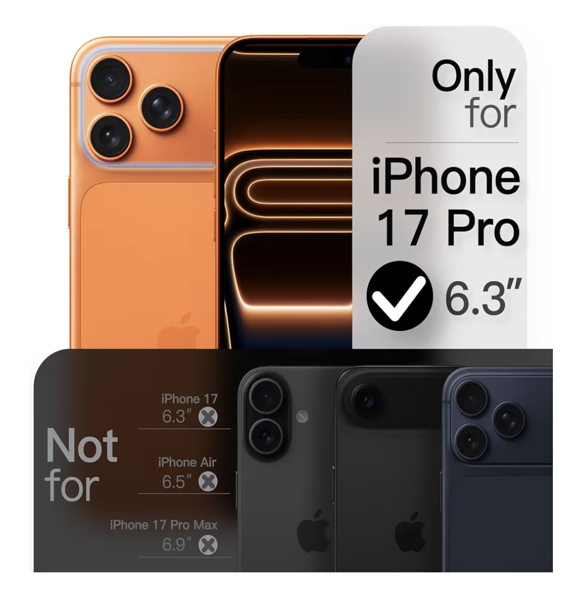 JETech 360 Degree Rotatable Ring Case for iPhone 17 Pro 6.3-Inch with Camera Control Button, Compatible with MagSafe, Slim Shockproof Phone Cover with Stand & Ring Holder (Orange)