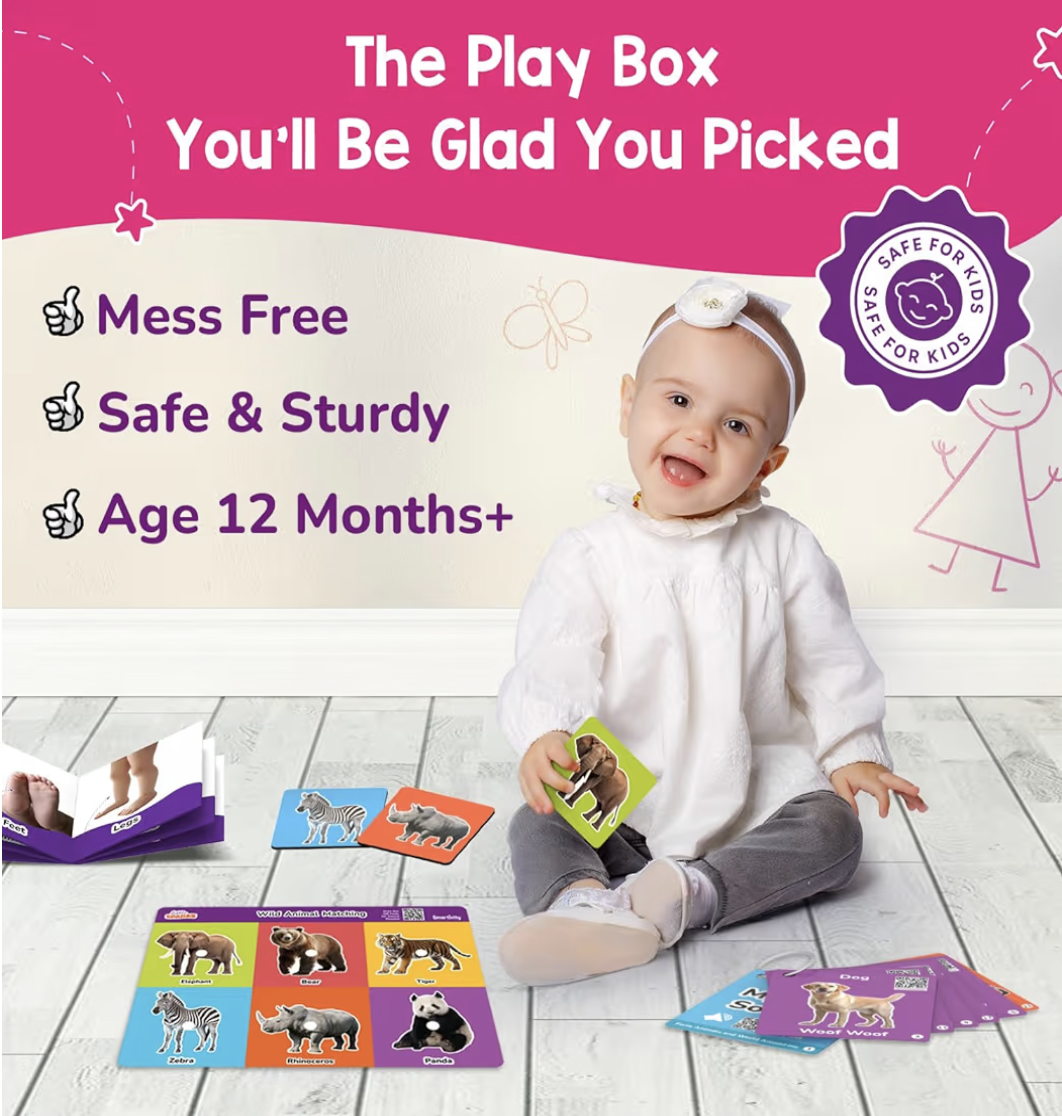Smartivity 5in1 Montessori Play Box for 1+ Years Boys & Girls | 5 Educational Activities | Birthday Gift for 1+ Year Old Kids I Brain Boosting Toy, Builds - Motor, Shapes, Matching Skills