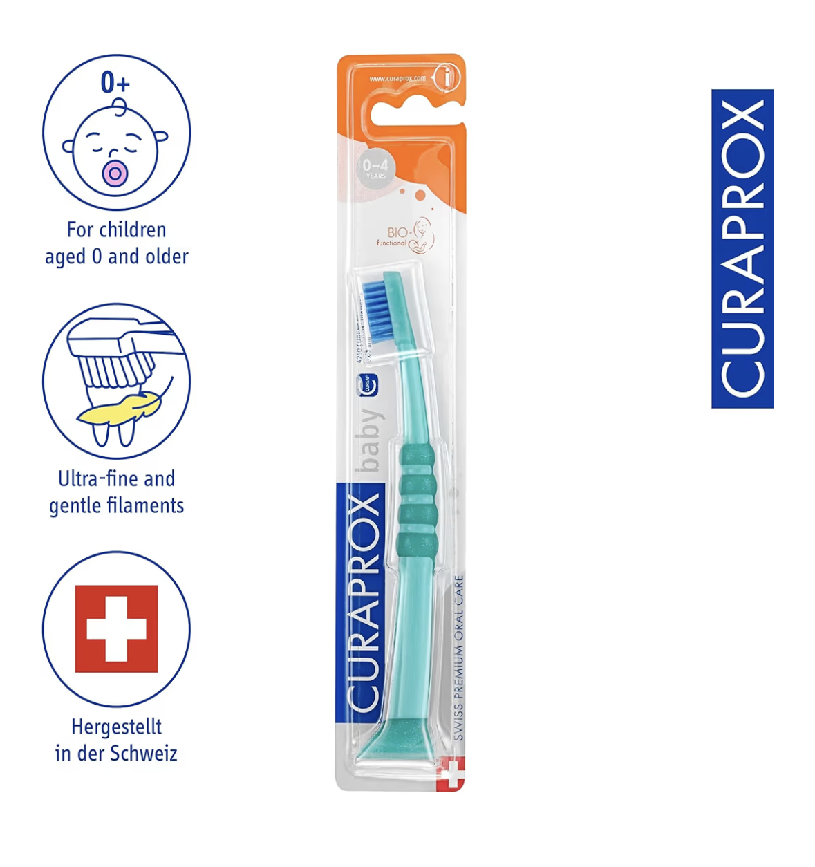 Curaprox Baby Toothbrush, Surprise Color I Extra-Soft Brush for Babies & Kids (0-4 Years) with 4,260 CUREN® Filaments I Gentle & Effective Cleaning for Sensitive Gums