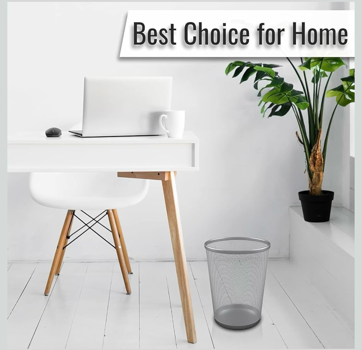 2 Pcs Waste Basket | Trash Can Metal Wire Circular Mesh Bin | Lightweight and Stylish | Ideal Garbage Trash Can for Home & Office Waste