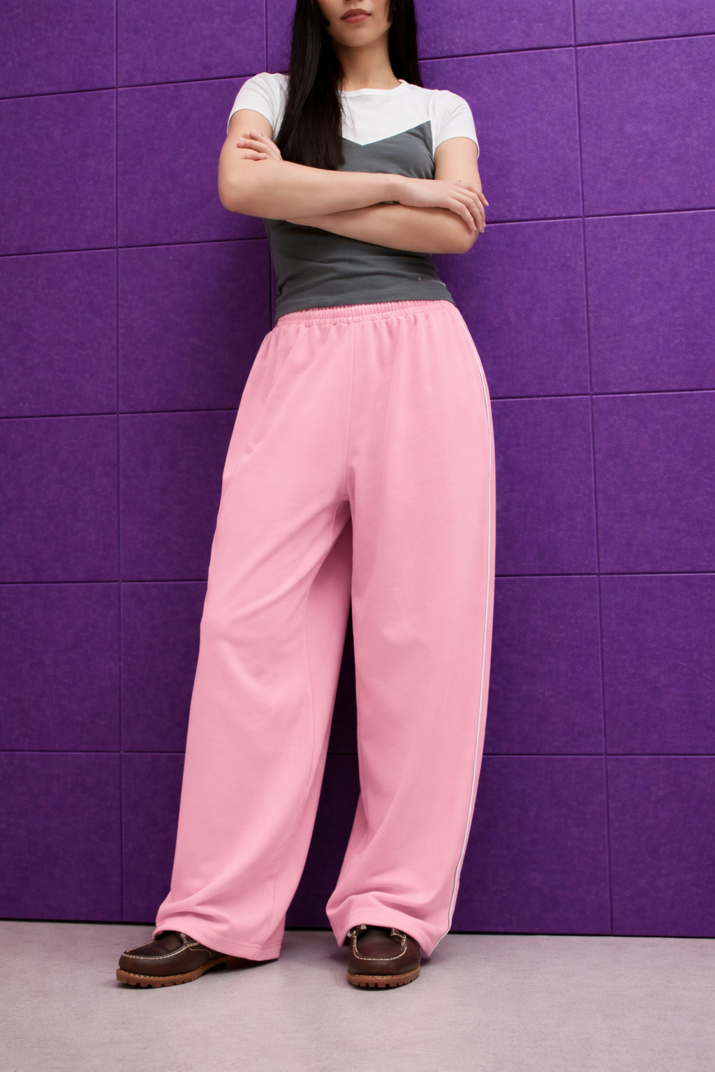 HeSaYep Women's Wide Leg Sweatpants Y2k Interior Drawstring Baggy Joggers Dancer Pants Streetwear with Pockets