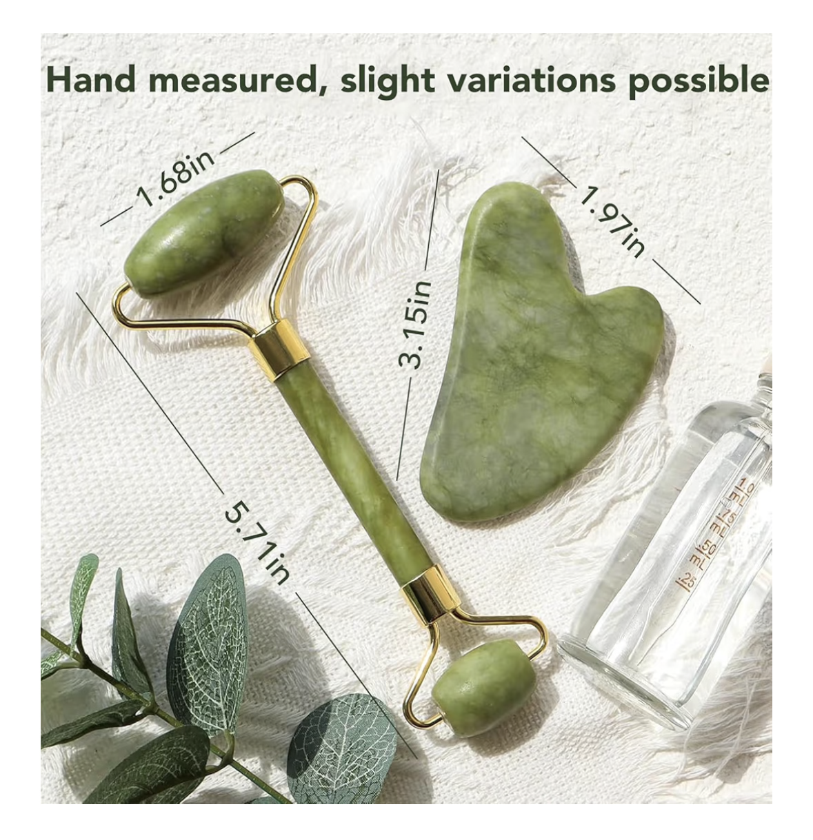 huefull Genuine Jade Roller & Gua Sha Set for Face, Cooling & Firming Effect, Sculpting Tool for Jawline & Skin Care, Self-Care Gifts for Women & Men
