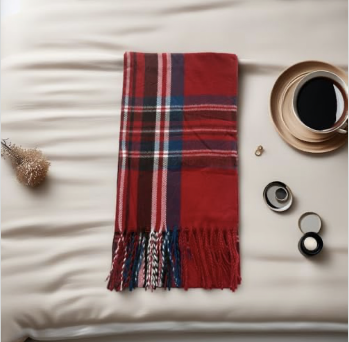 Long Scarf Winter Warm Shawls Wraps Family Spring Fall for Women or Men Plaid Stripe Scarves