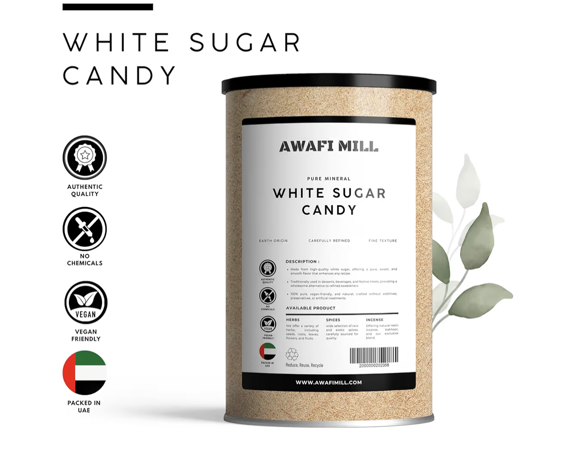 AWAFI MILL Sugar Candy | Crystal Rock Sugar | Mishri for Beverages and Desserts - 500 g | 17.6 Oz