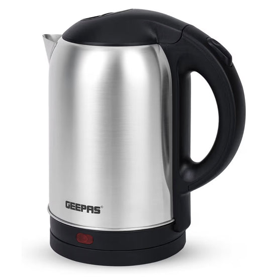 Geepas Stainless Steel Electric Kettle With Auto Shutt off and Boil Dry Protection 1.8 L 1800 W GK5466 Silver/Black