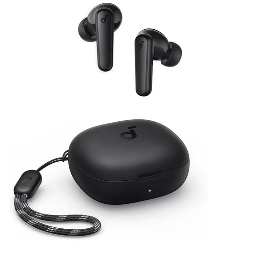 Soundcore by Anker R50i True Wireless Earbuds, 10mm Drivers with Big Bass, Bluetooth 5.3, 30H Long Playtime, Water-Resistant, 2 Mics for AI Clear Calls, 22 Preset EQs, Customization via App (Black)