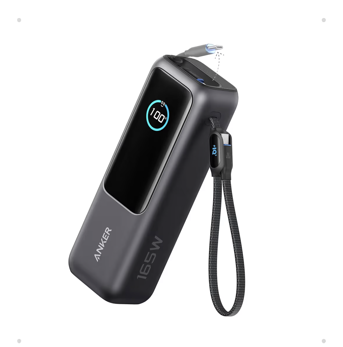 Anker Power Bank 25,000 mah 165W Ultra-Fast Portable Charger for Dual Laptops, Fast Charging Battery Pack with Built-In and Retractable Cables, For iPhone 17/16 Series, Samsung, and More