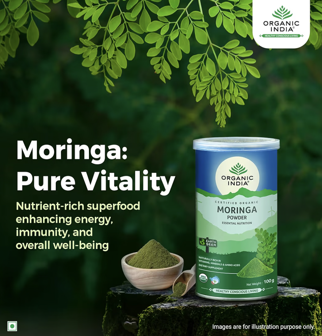 Organic India Moringa Powder - Essential Nutrition - (100g)