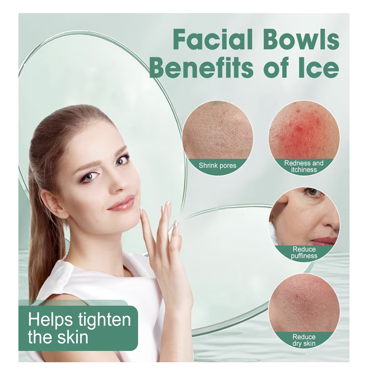 Face Bowl for Ice With Built-in Ice Tray Collapsible Silicone Facial Face Ice Bath Bowl Small Reusable Cold Plunge Basin is Portable,Perfect for Home Use,Camping,Travel Cold Bath Spa Tool & Black