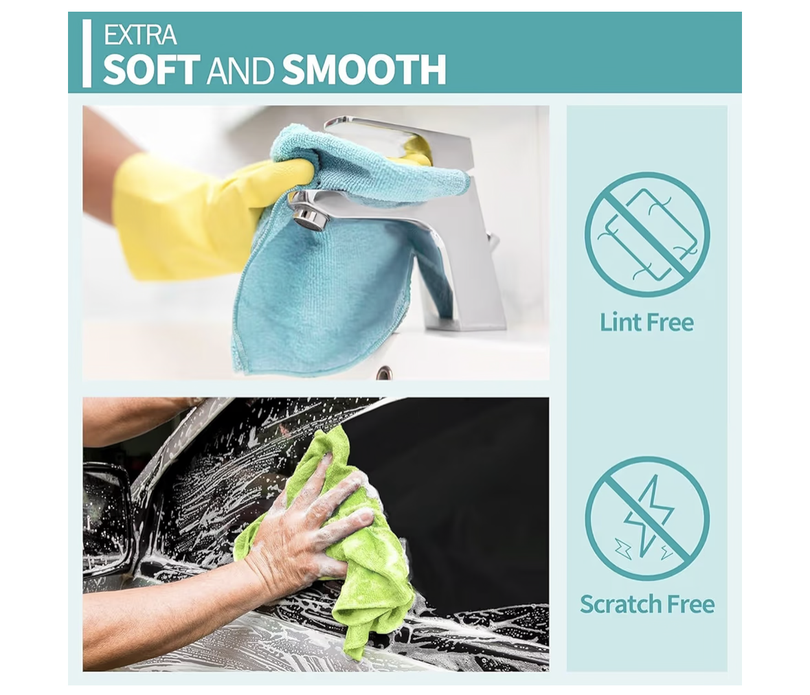 MOMENT 10 Pack Microfiber Cleaning Cloth Reusable and Washable Rags Kitchen Household Cleaning Towels for Dishes, Glass, Counters - Multi-Color (30 x 30cm)