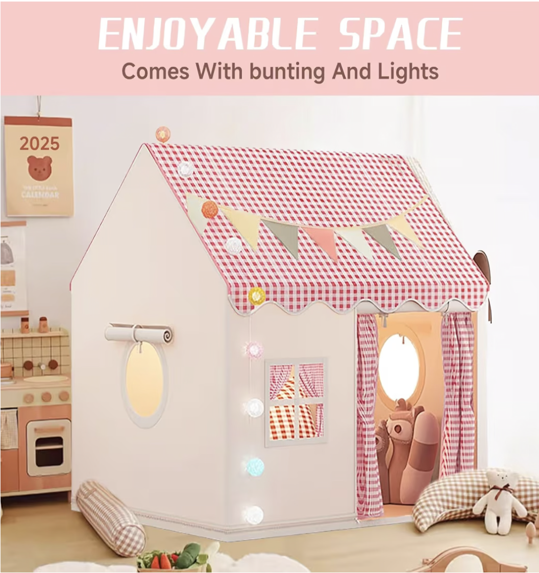 Large Kids Tent House Indoor Outdoor,Toddler Play Tent With Birthday Party Decoration,Play house for Baby Princess Castle Tent, Kids Indoor Room Toys for Girls Boys (pink)