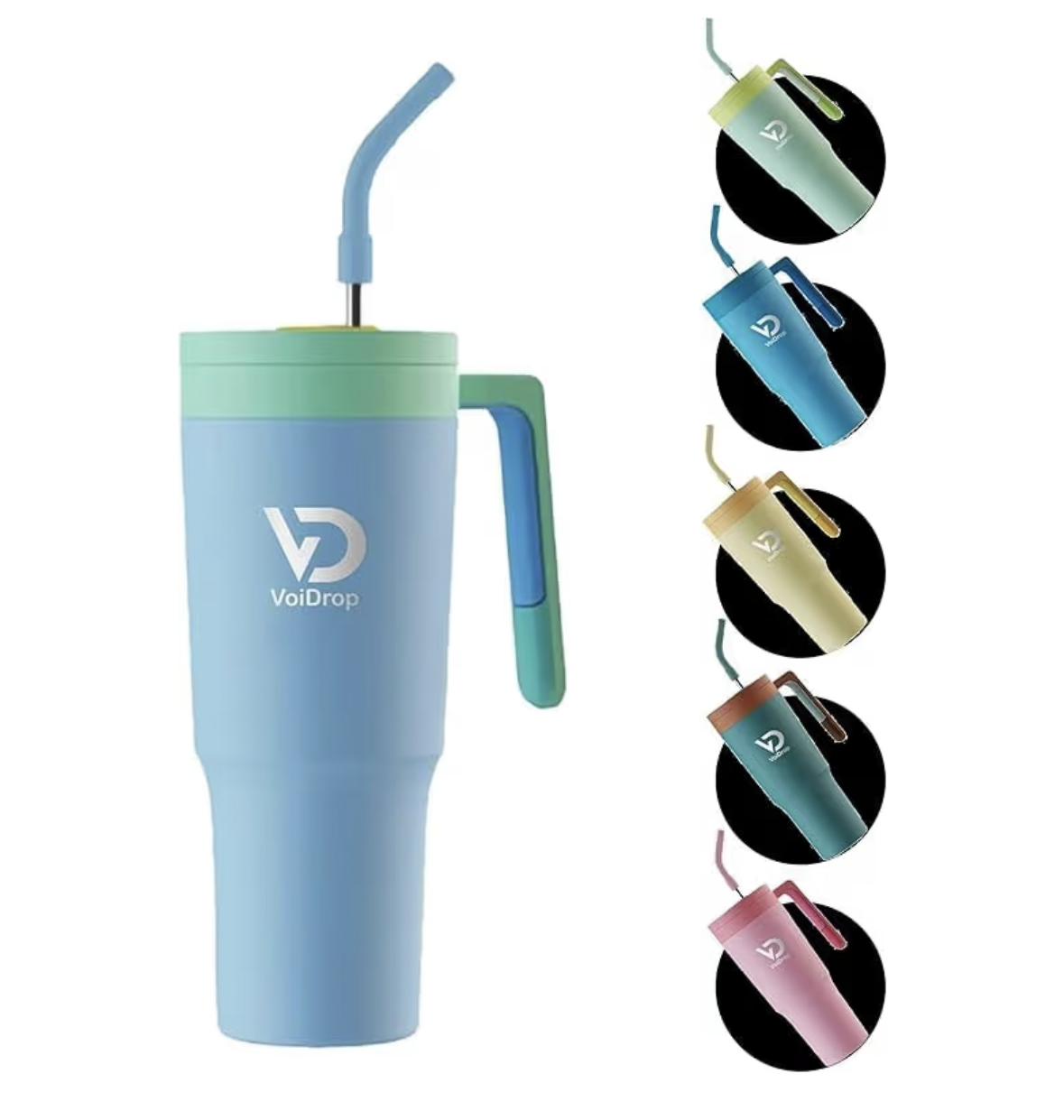 Quencher H2.0 FlowState Stainless Steel Vacuum, 1200ml Straw Lid, Stainless Steel Insulated Travel Mug- Modern Insulated Tumblers Cupholder Friendly Keeps Cold for 24 Hours