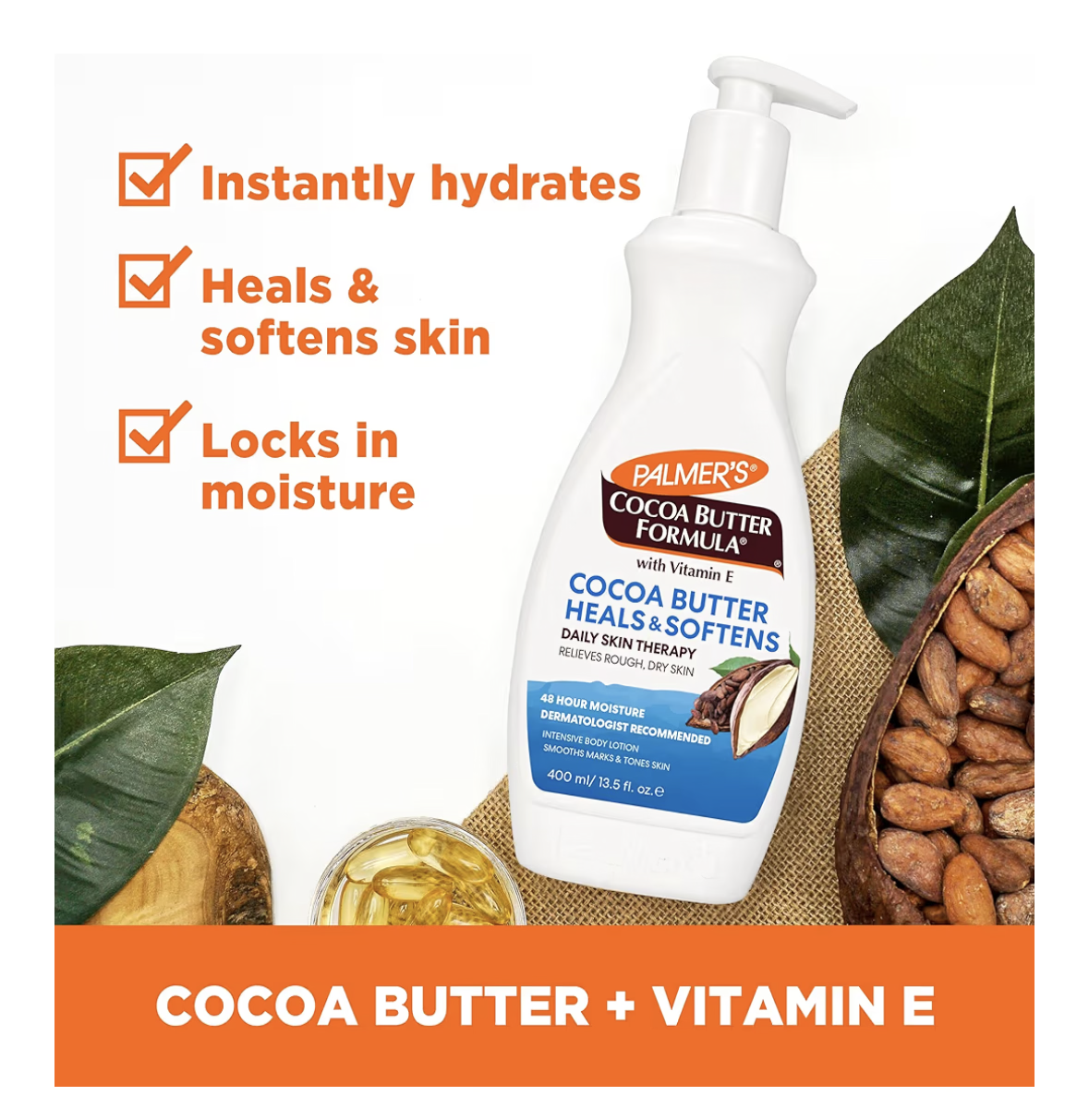 Palmer's Cocoa Butter Formula Body Lotion Pump for daily skin therapy 400ml