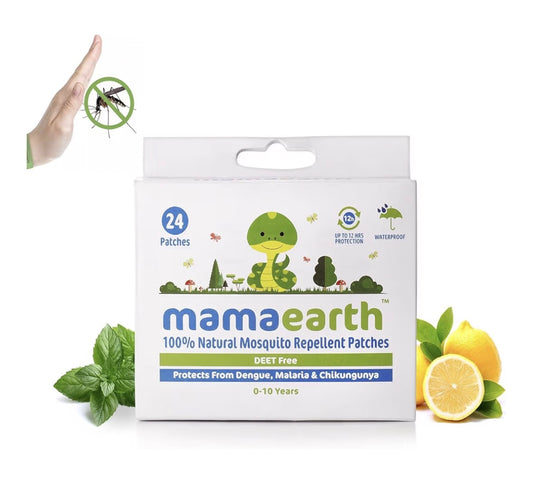 Mamaearth Natural Mosquito Repellent Patches for Babies & Kids, DEET-Free | Protects from Dengue, Malaria & Chikungunya | Long-Lasting Indoor & Outdoor Protection, Easy to Use, 24 Patches (Pack of 1)