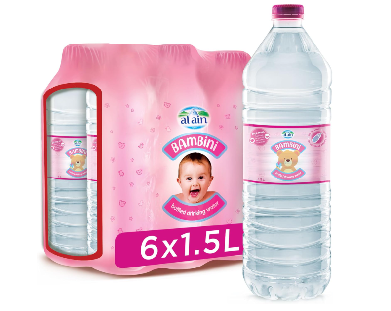 Al Ain Water Bambini, 1.5L Water, Pack of 6, Food Preparation Bottled Water, Ready to Use, Formulated Especially for Babies