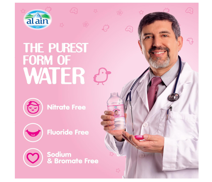 Al Ain Water Bambini, 1.5L Water, Pack of 6, Food Preparation Bottled Water, Ready to Use, Formulated Especially for Babies
