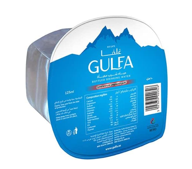 Gulfa Cups Drinking Water, 125 ml Pack of 48
