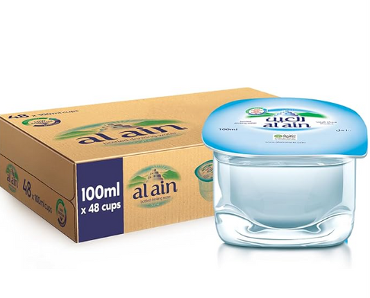 Al Ain Water 100ml Pack of 48, Low Sodium Water, Balanced Mineral Composition Nourishing Al Ain