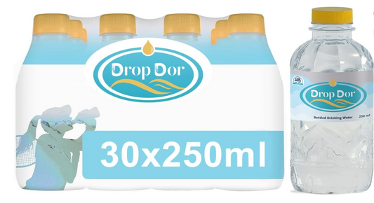 Drop Dor water, Low Sodium, Refreshing and Hydrating, Balanced Still Bottled Drinking Water, 30 x 250 ml