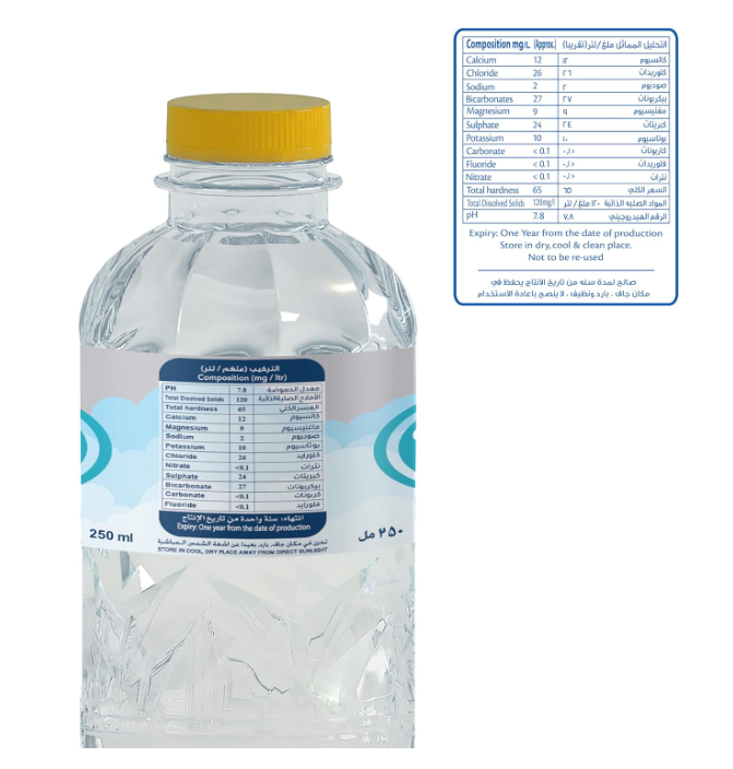 Drop Dor water, Low Sodium, Refreshing and Hydrating, Balanced Still Bottled Drinking Water, 30 x 250 ml
