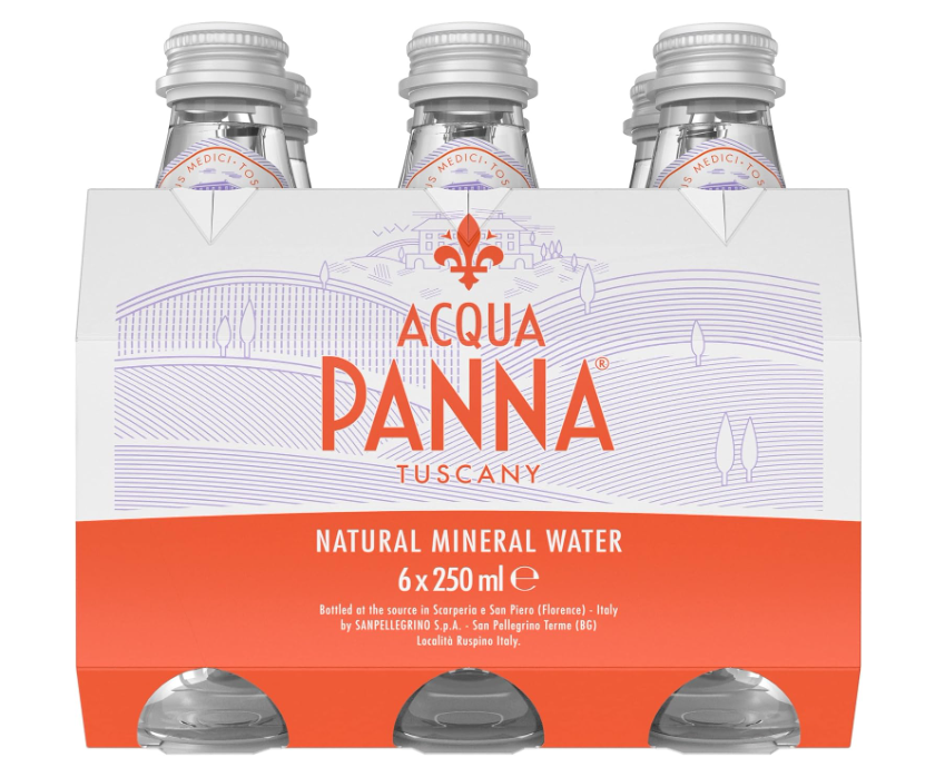 Acqua Panna Still Natural Mineral Water Glass Bottle, 6 x 250 ml