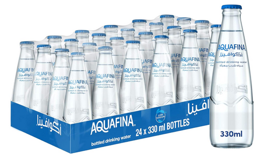 Aquafina Drinking Water, Glass Bottle, 330ml, Pack of 24