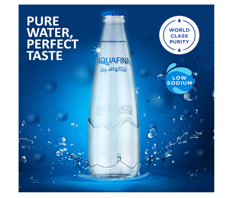 Aquafina Drinking Water, Glass Bottle, 330ml, Pack of 24