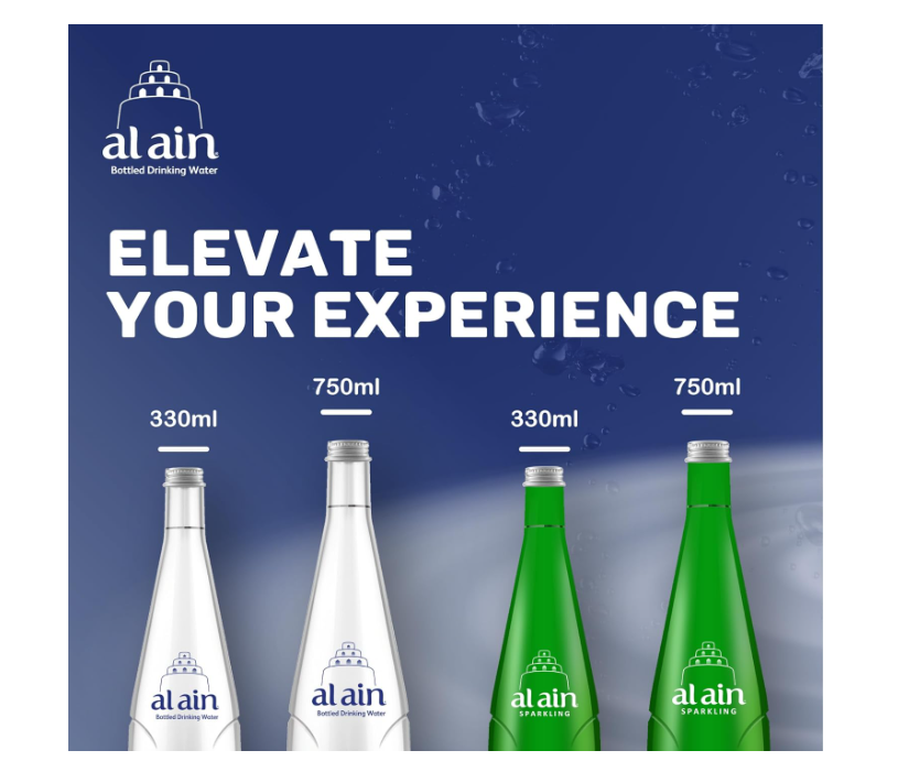 Al Ain Still Water 750ml, Pack of 4, Low Sodium Glass Bottled Water, Contemporary and Elegant Al Ain Water Bottles