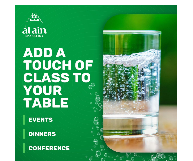 Al Ain Sparkling Water 330ml, Pack of 6, Sparkling Water in a Contemporary and Elegant Glass, Al Ain Water Reusable Bottles