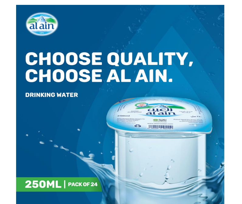 Al Ain Water 250ml, Pack of 24, Low Sodium Water, Balanced Mineral Composition Nourishing Al Ain Water