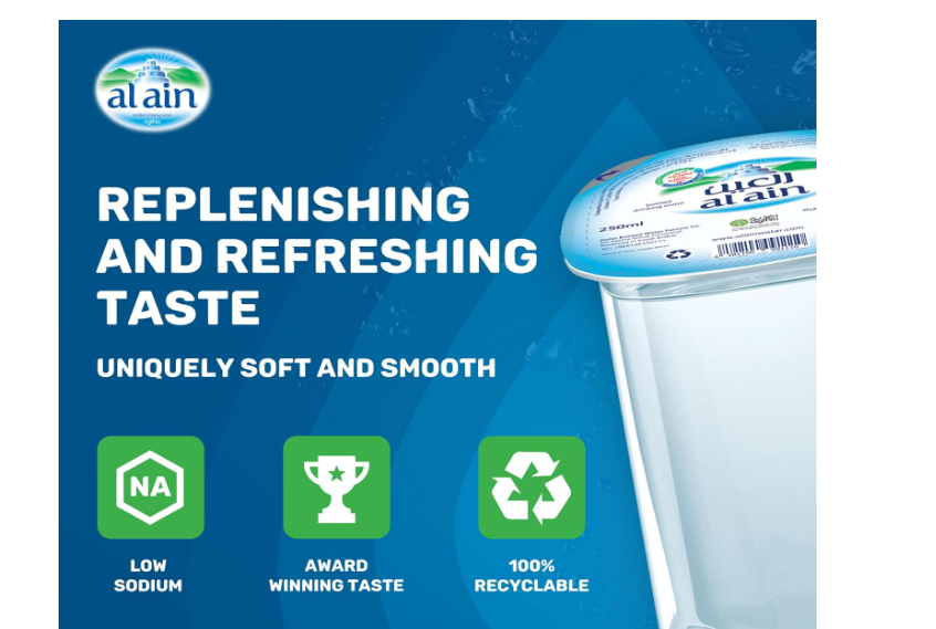 Al Ain Water 250ml, Pack of 24, Low Sodium Water, Balanced Mineral Composition Nourishing Al Ain Water