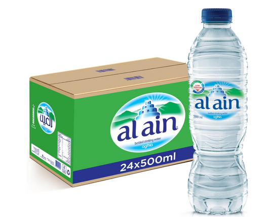 Al Ain Mineral Water, 500ml, Pack of 24, Low Sodium, Balanced Minerals, Bottle