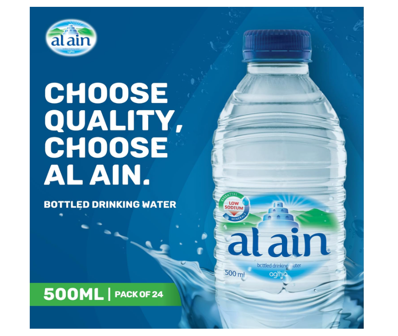 Al Ain Mineral Water, 500ml, Pack of 24, Low Sodium, Balanced Minerals, Bottle