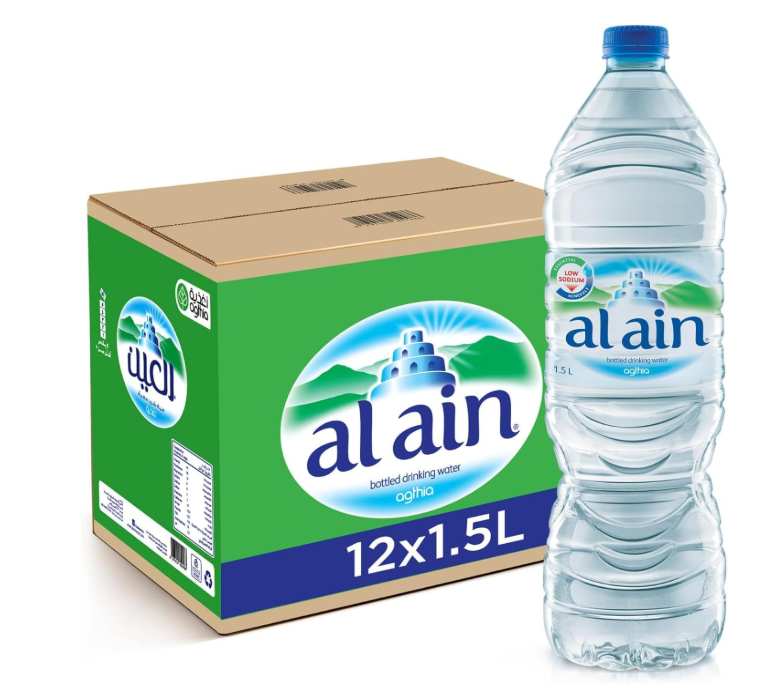 Al Ain Water 1.5L, Pack of 12, Low Sodium Water, Balanced Mineral Composition Nourishing Package design may vary